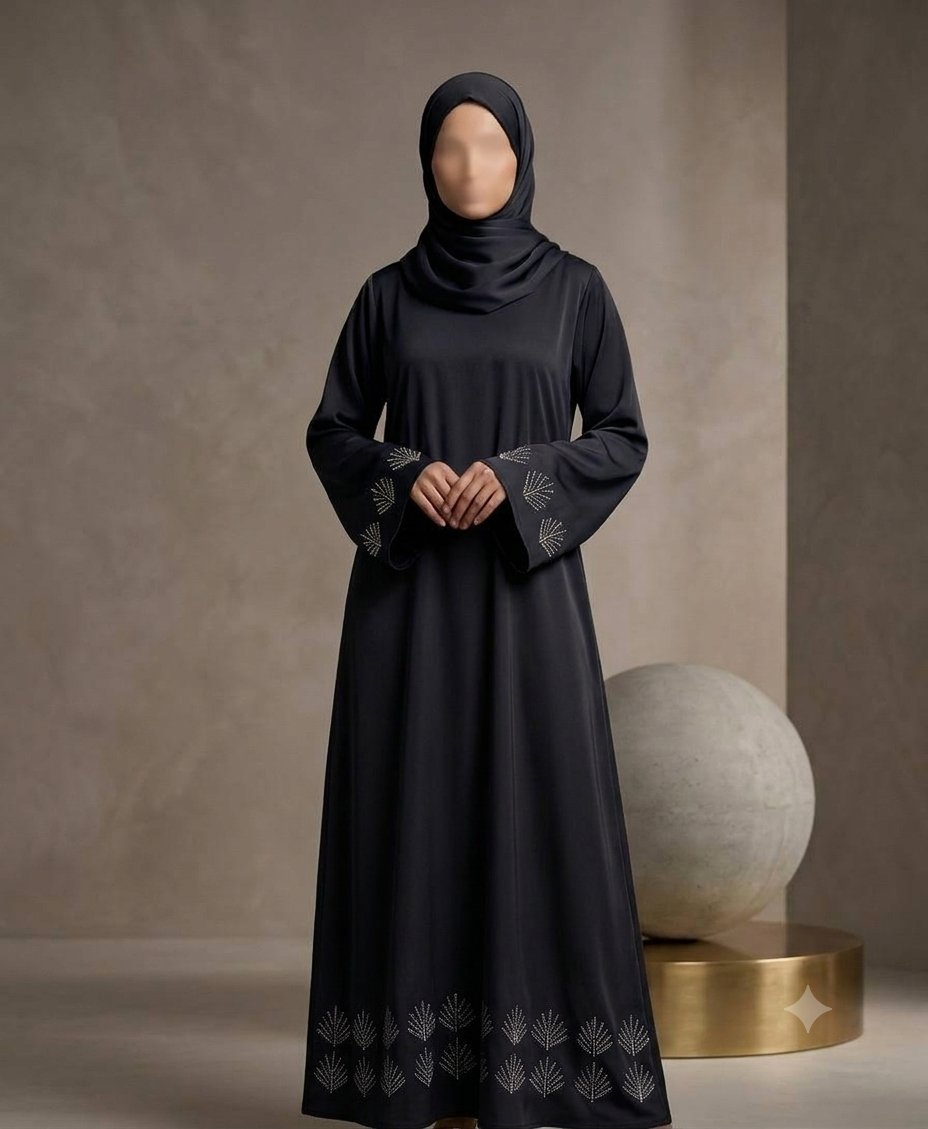 Gilded Palm Beaded Nidha Abaya